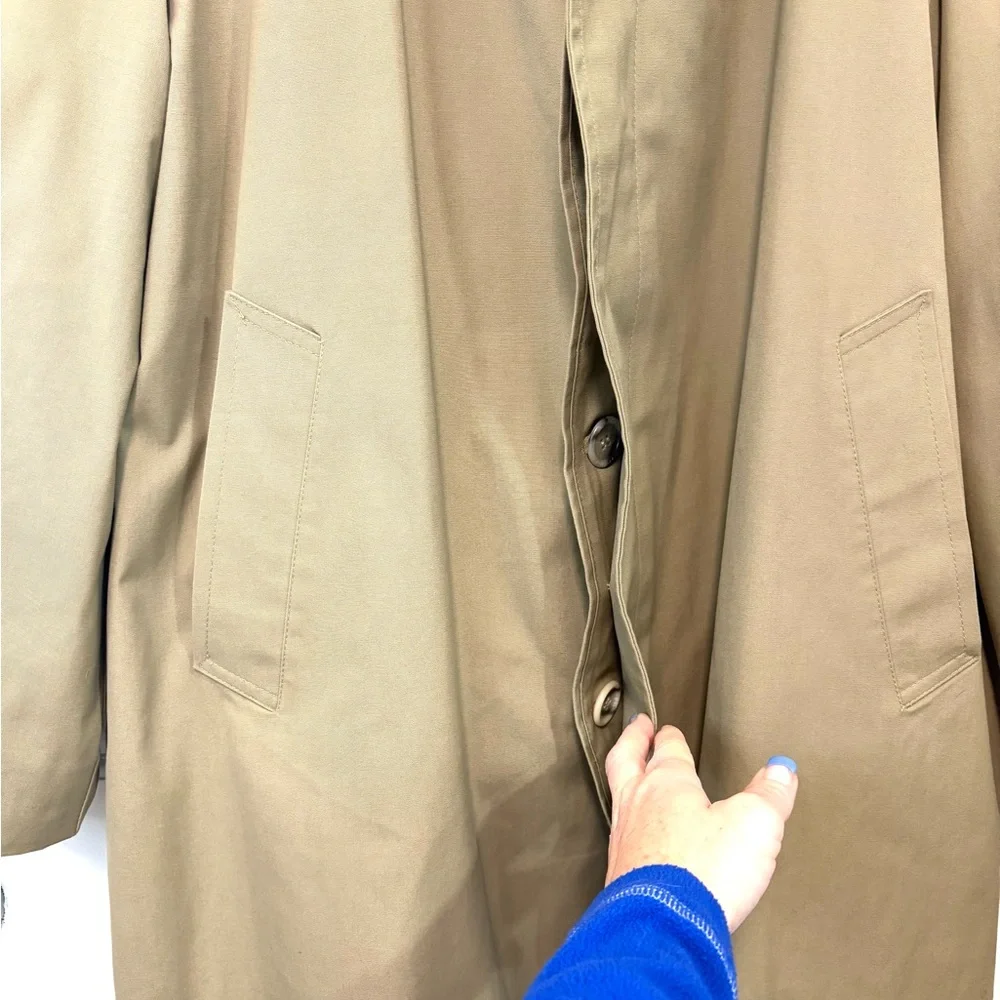 Vintage London Fog Clipper Mist All‎ Weather Trench Coat Mens 42 Zip Out Liner